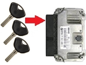 BMW 3x chip key → unit