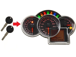 Moto Guzzi 2x transponder key → dashboard