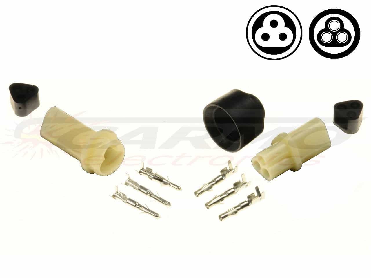 3 pin YPC Sealed connector set - Click Image to Close