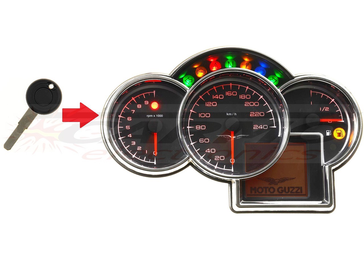 Moto Guzzi 1x transponder key → dashboard - Click Image to Close